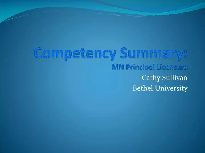 competency summary mn principal licensure