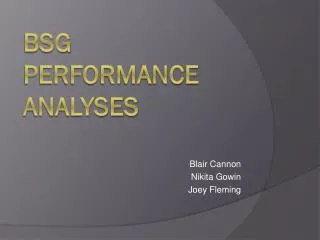 BSG Performance Analyses