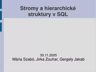 stromy a hierarchick struktury v sql