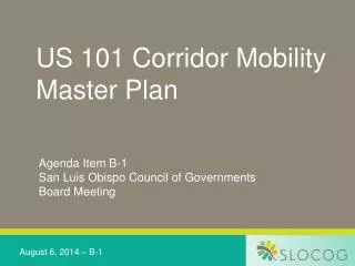 US 101 Corridor Mobility Master Plan