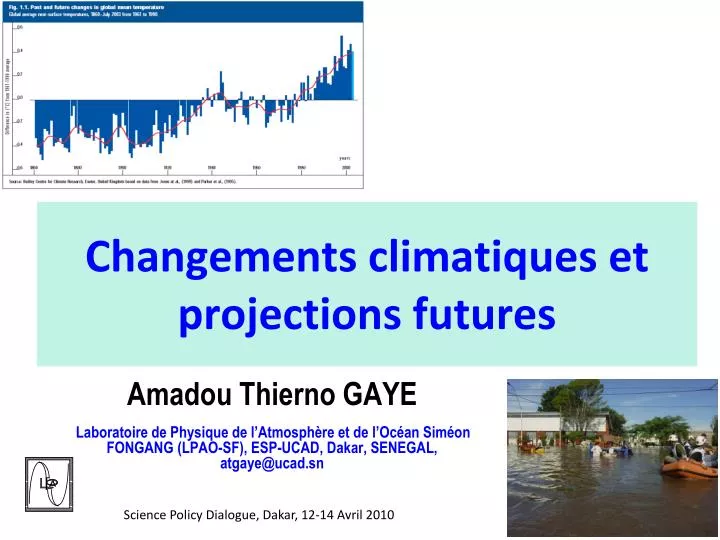 changements climatiques et projections futures