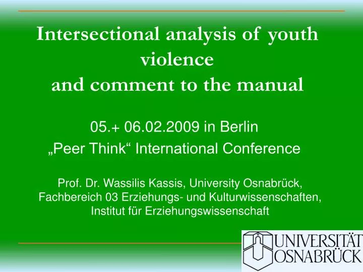 intersectional analysis of youth violence and comment to the manual