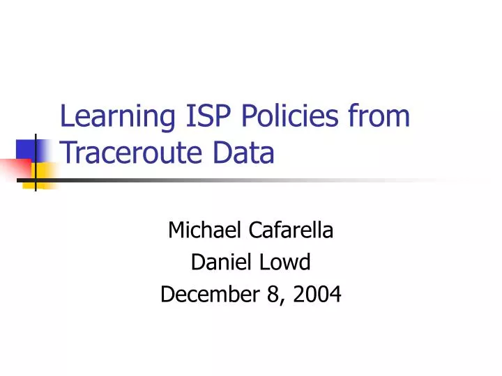 learning isp policies from traceroute data