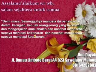assalamualaikum wr wb
