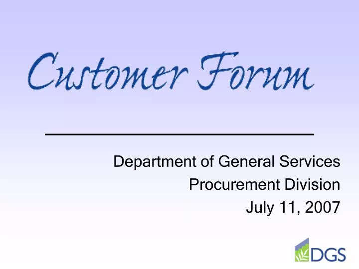 department of general services procurement division july 11 2007