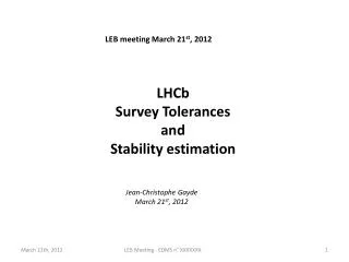 LEB meeting March 21 st , 2012