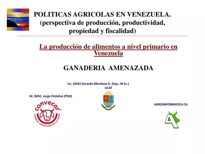 politicas agricolas en venezuela perspectiva de producci n productividad propiedad y fiscalidad