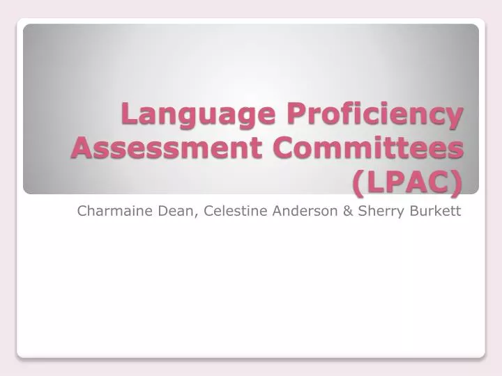 language proficiency assessment committees lpac