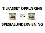 TILPASSET OPPLÆRING OG SPESIALUNDERVISNING - slide 1