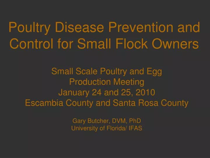 poultry disease prevention and control for small flock owners