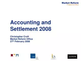 Accounting and Settlement 2008