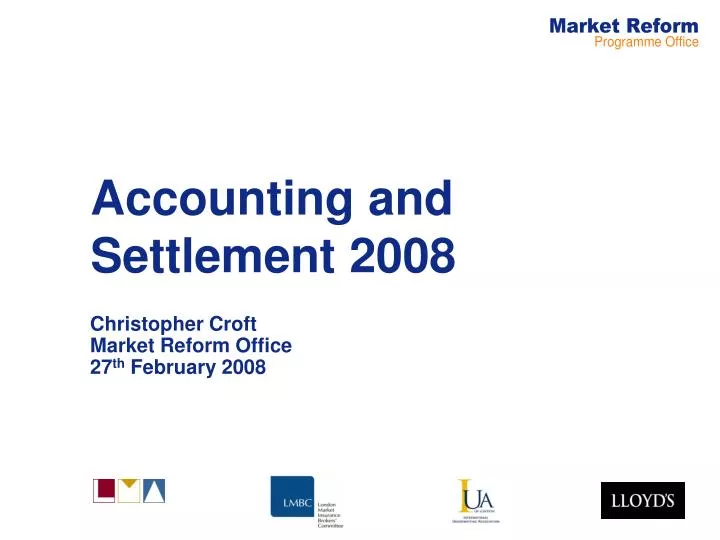 accounting and settlement 2008