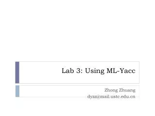 Lab 3: Using ML-Yacc