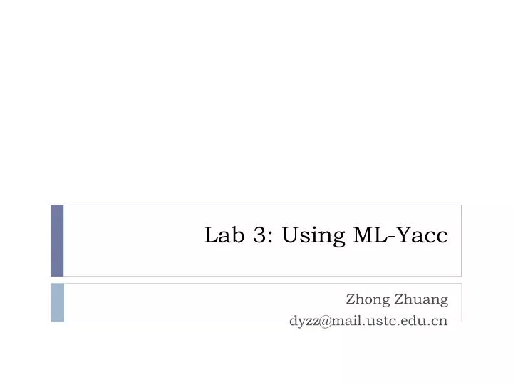 lab 3 using ml yacc