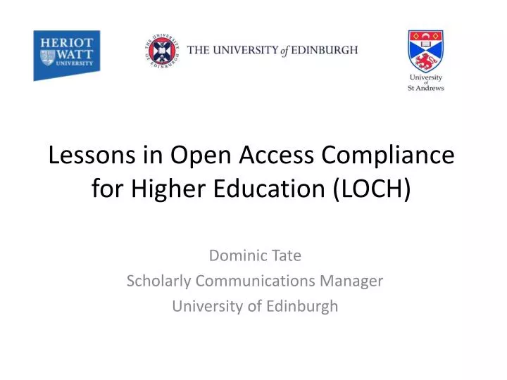 lessons in open access compliance for higher education loch