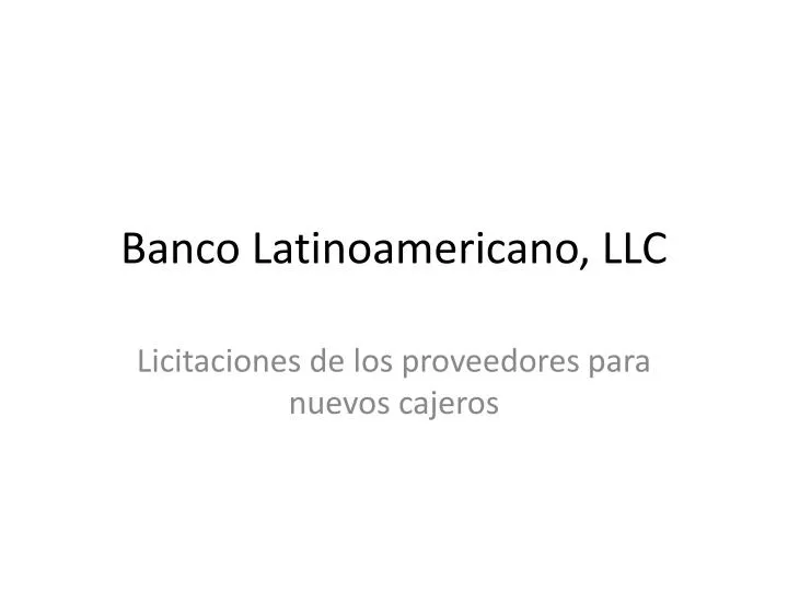 banco latinoamericano llc