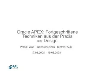 oracle apex fortgeschrittene techniken aus der praxis design