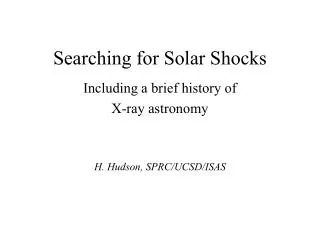 Searching for Solar Shocks