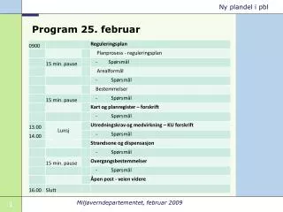 program 25 februar