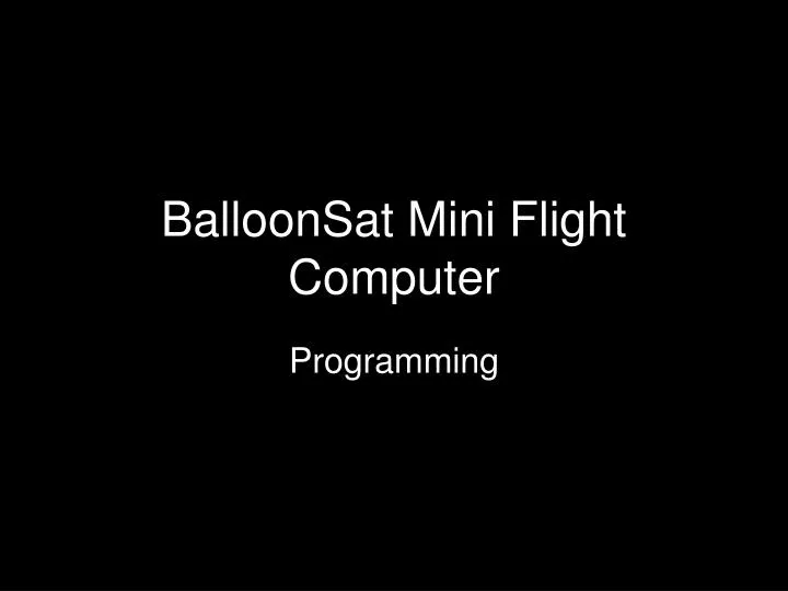 balloonsat mini flight computer
