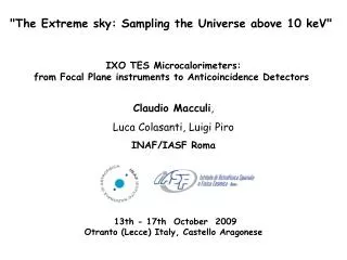 &quot; The Extreme sky: Sampling the Universe above 10 keV&quot;