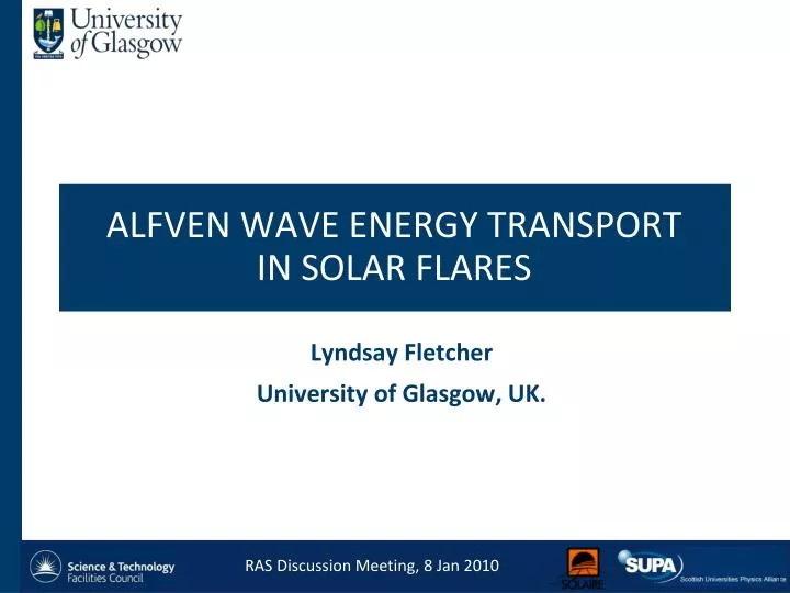 alfven wave energy transport in solar flares