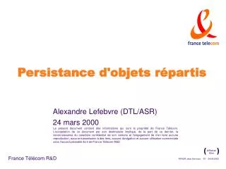 persistance d objets r partis