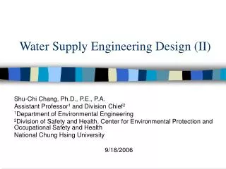 water supply engineering design ii