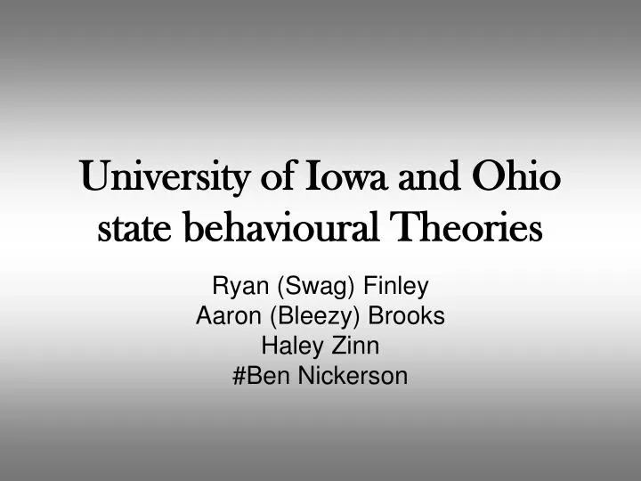 university of iowa and ohio state behavioural theories