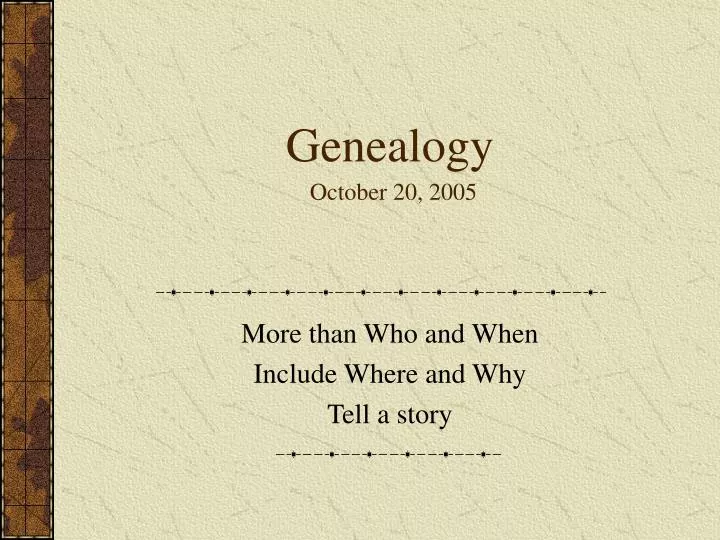 genealogy october 20 2005