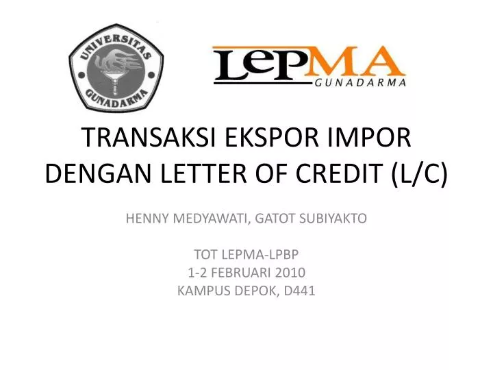 transaksi ekspor impor dengan letter of credit l c