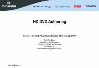 HD DVD Authoring