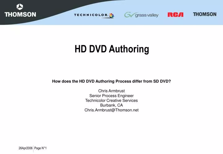 hd dvd authoring