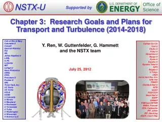 Chapter 3: Research Goals and Plans for Transport and Turbulence (2014-2018)