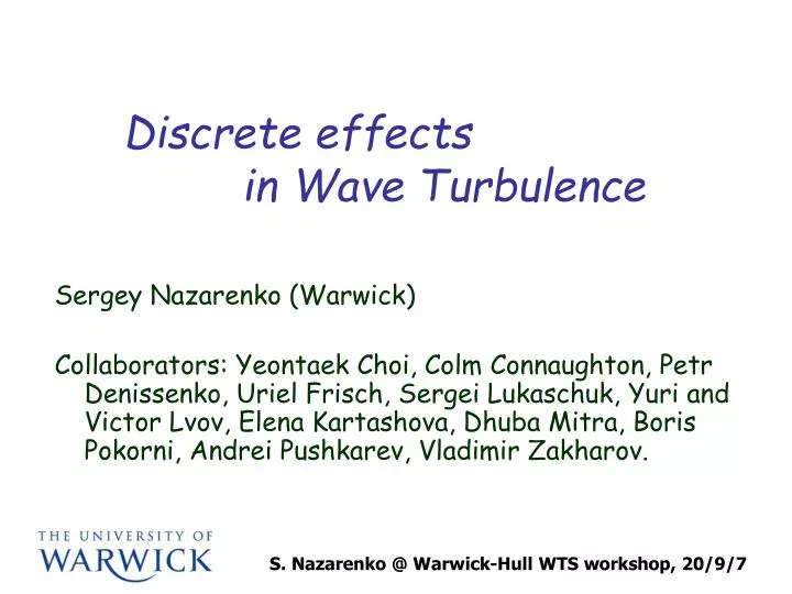 discrete effects in wave turbulence