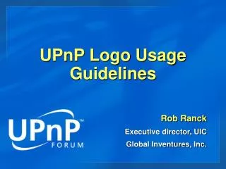 UPnP Logo Usage Guidelines