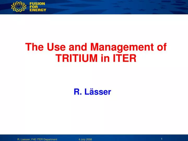the use and management of tritium in iter