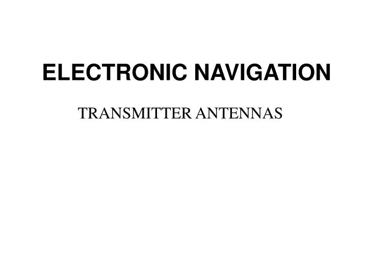 electronic navigation