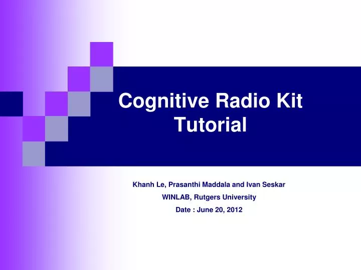 cognitive radio kit tutorial