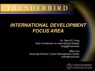 INTERNATIONAL DEVELOPMENT FOCUS AREA