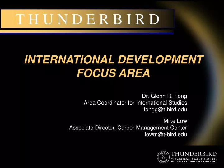 international development focus area