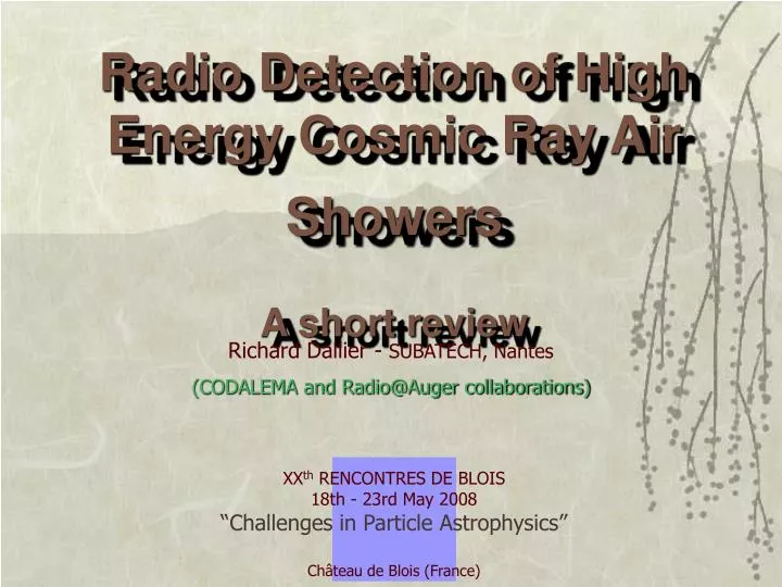 radio detection of high energy cosmic ray air showers a short review