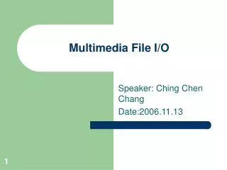 Multimedia File I/O
