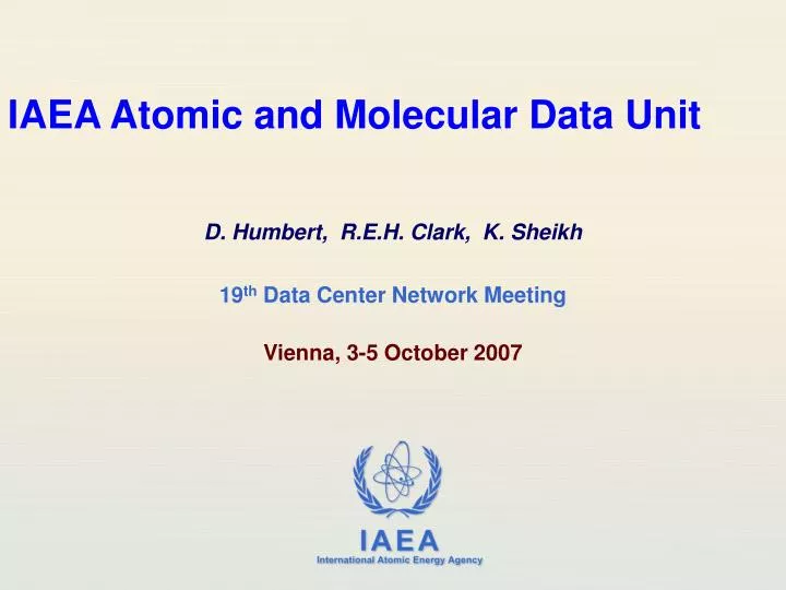 iaea atomic and molecular data unit