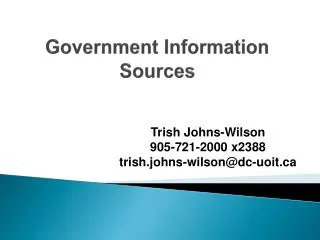 Government Information Sources