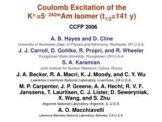 Coulomb Excitation of the K p =5 - 242m Am Isomer (t 1/2 =141 y)