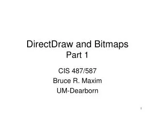 DirectDraw and Bitmaps Part 1
