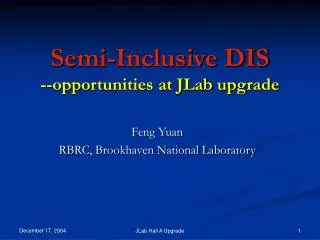 Semi-Inclusive DIS --opportunities at JLab upgrade