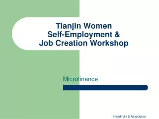 Tianjin Women Self-Employment &amp; Job Creation Workshop