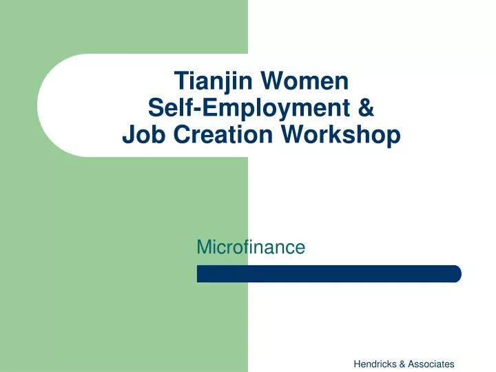 tianjin women self employment job creation workshop
